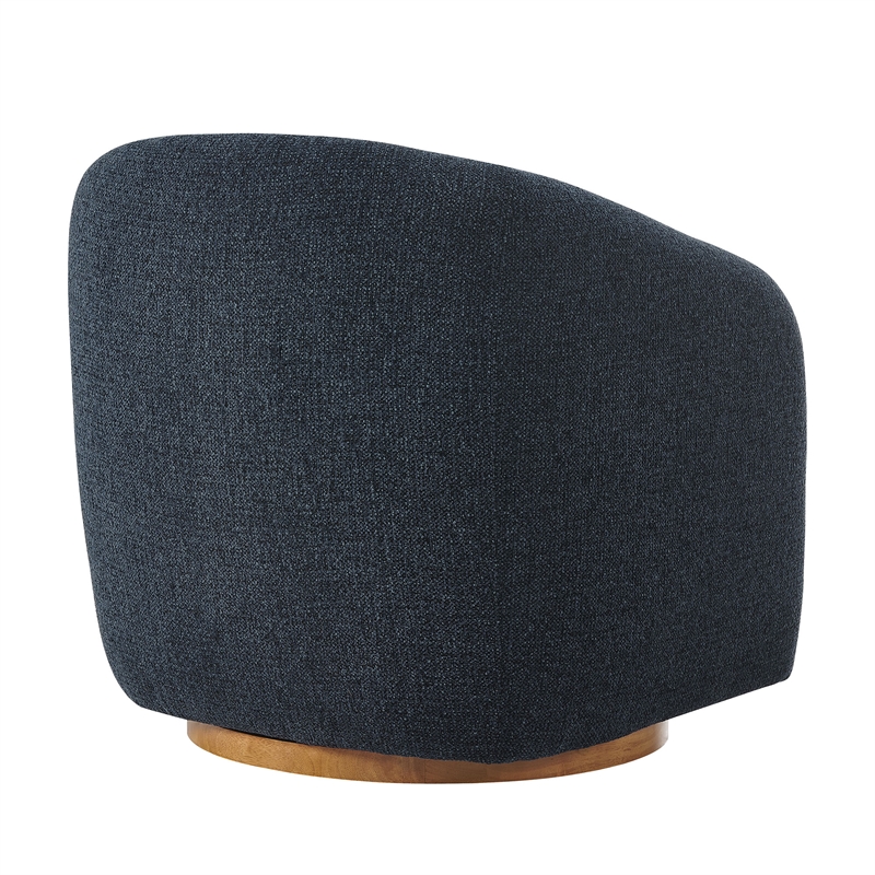 Holland Swivel Chenille Fabric Armchair in Navy