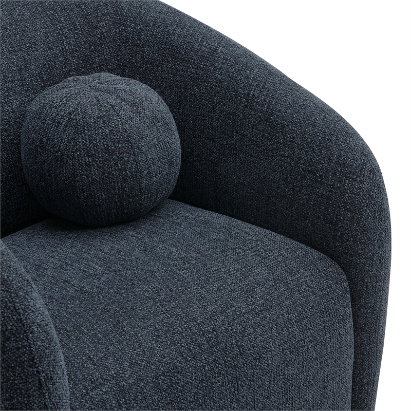 Holland Swivel Chenille Fabric Armchair in Navy