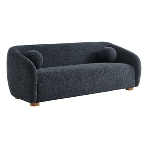 Holland 85&quot Chenille Fabric Sofa in Navy