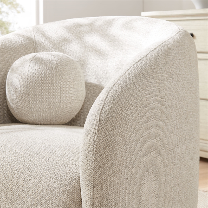 Holland Swivel Chenille Fabric Armchair in Dove Gray