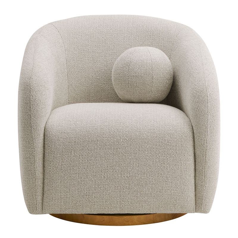 Holland Swivel Chenille Fabric Armchair in Dove Gray