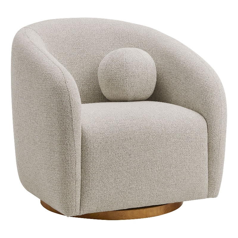 Holland Swivel Chenille Fabric Armchair in Dove Gray