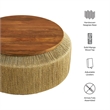 Maris Seagrass and Wood Coffee Table in Walnut Natural