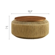 Maris Seagrass and Wood Coffee Table in Walnut Natural