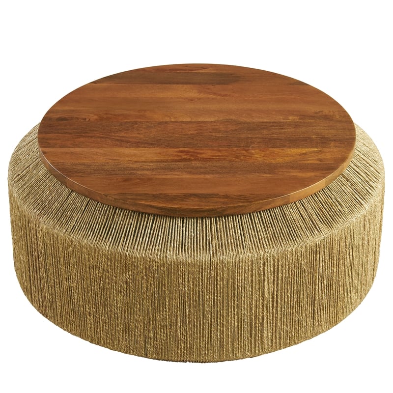 Maris Seagrass and Wood Coffee Table in Walnut Natural