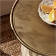 Lazaro Round Rattan Side Table in Burnished Brass Natural