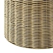 Lazaro Round Rattan Side Table in Burnished Brass Natural