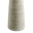 Saylor Carved Ribbed Wood Floor Lamp With Drum Shade in White Gray