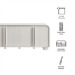 Bellamy Curved 4-Door Sideboard Cabinet in Ash
