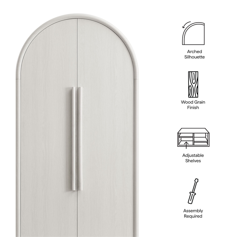 Bellamy Tall Arched Storage Cabinet in Ash