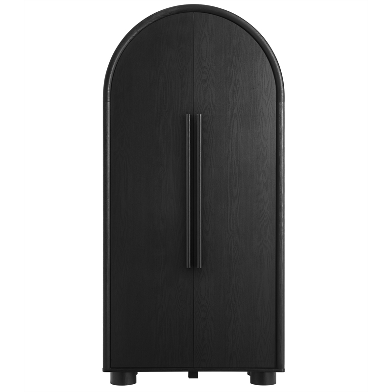 Modway Bellamy Contemporary Tall Arched Storage Cabinet in Black