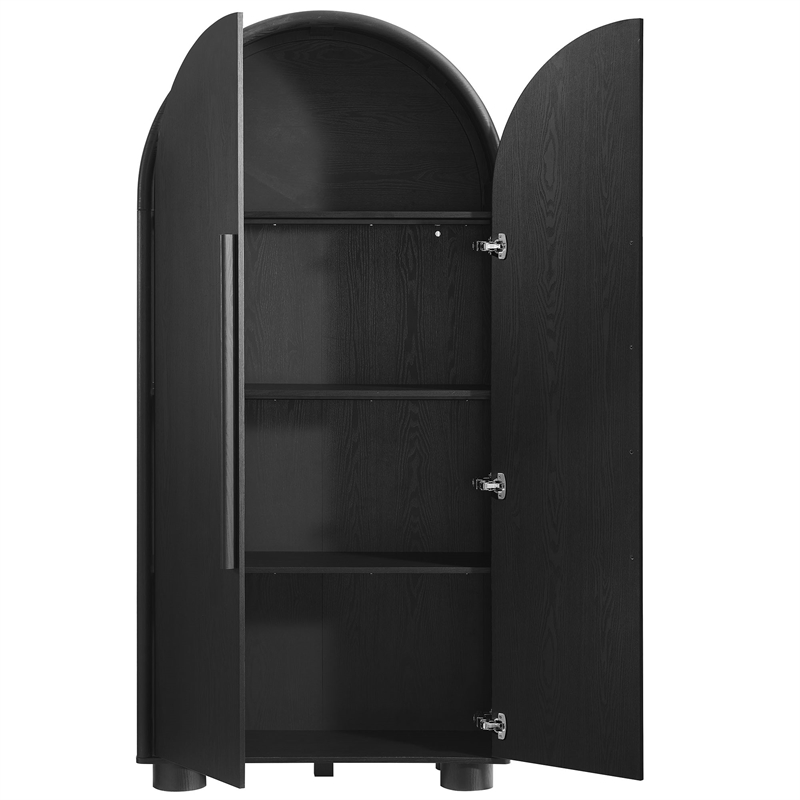 Modway Bellamy Contemporary Tall Arched Storage Cabinet in Black