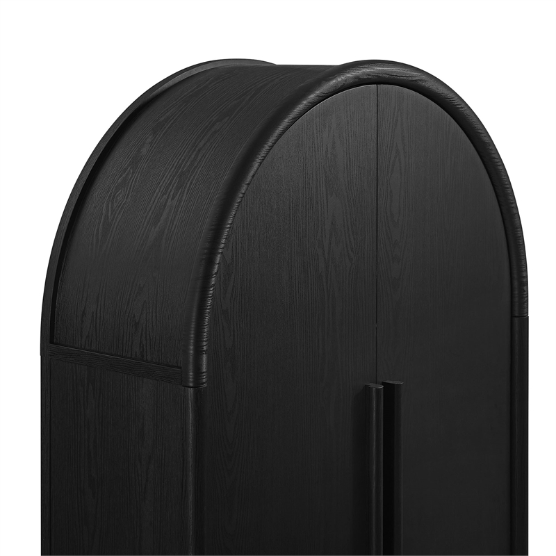 Modway Bellamy Contemporary Tall Arched Storage Cabinet in Black