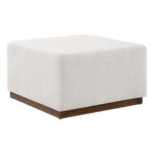 Tilden Large 28&quot Square Boucle Upholstered Ottoman in Cloud Walnut