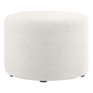 Callum Large 23&quot Round Woven Heathered Fabric Upholstered Ottoman