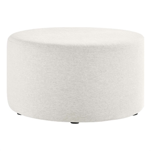 Callum Large 29&quot Round Woven Heathered Fabric Upholstered Ottoman