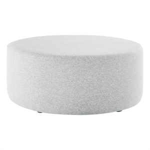 Callum Large 38&quot Round Woven Heathered Fabric Upholstered Ottoman