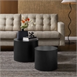 Amani Round Nesting Coffee Tables Set of 2 in Black