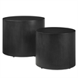 Amani Round Nesting Coffee Tables Set of 2 in Black