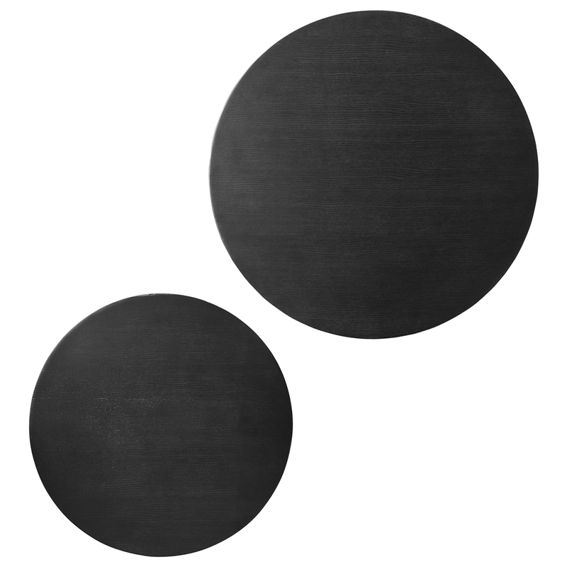 Amani Round Nesting Coffee Tables Set of 2 in Black
