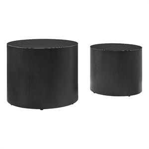 Amani Round Nesting Coffee Tables Set of 2 in Black