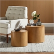 Amani Round Nesting Coffee Tables Set of 2 in Natural