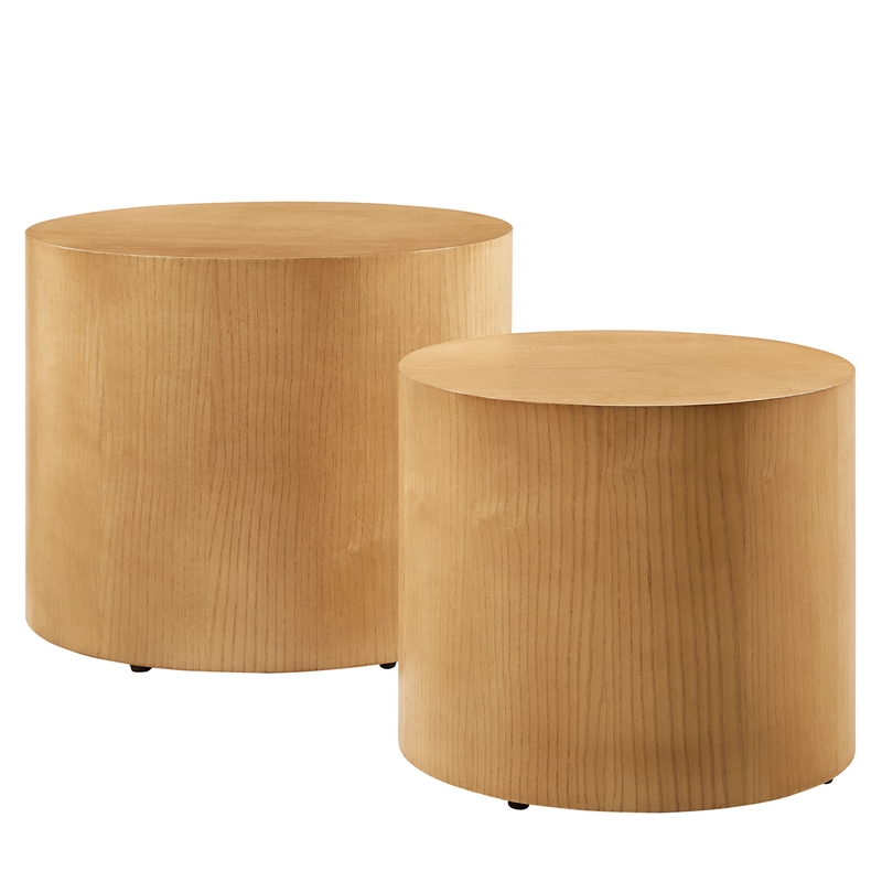 Amani Round Nesting Coffee Tables Set of 2 in Natural