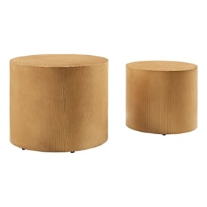 Amani Round Nesting Coffee Tables Set of 2 in Natural