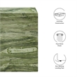 Jordana Square Plinth Indoor - Outdoor Patio Concrete Side Table in Green Marble