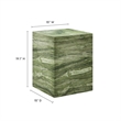 Jordana Square Plinth Indoor - Outdoor Patio Concrete Side Table in Green Marble