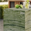 Jordana Square Plinth Indoor - Outdoor Patio Concrete Side Table in Green Marble