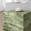 Jordana Square Plinth Indoor - Outdoor Patio Concrete Side Table in Green Marble