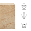 Jordana Square Plinth Indoor - Outdoor Patio Concrete Side Table in Travertine