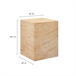Jordana Square Plinth Indoor - Outdoor Patio Concrete Side Table in Travertine