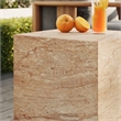 Jordana Square Plinth Indoor - Outdoor Patio Concrete Side Table in Travertine
