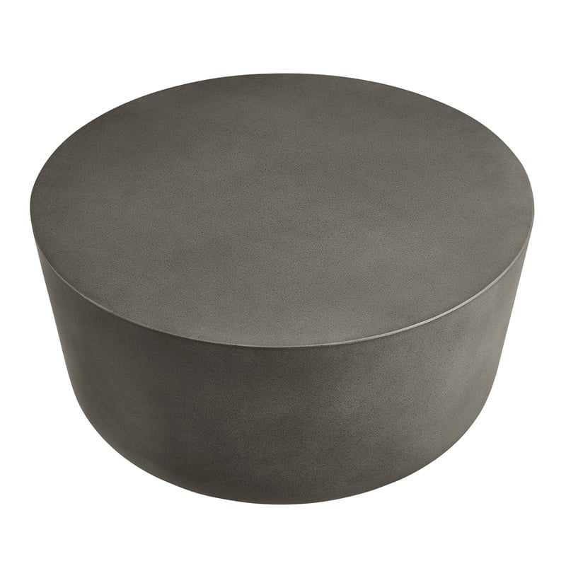 Brion Round Indoor - Outdoor Patio Concrete Coffee Table in Gray