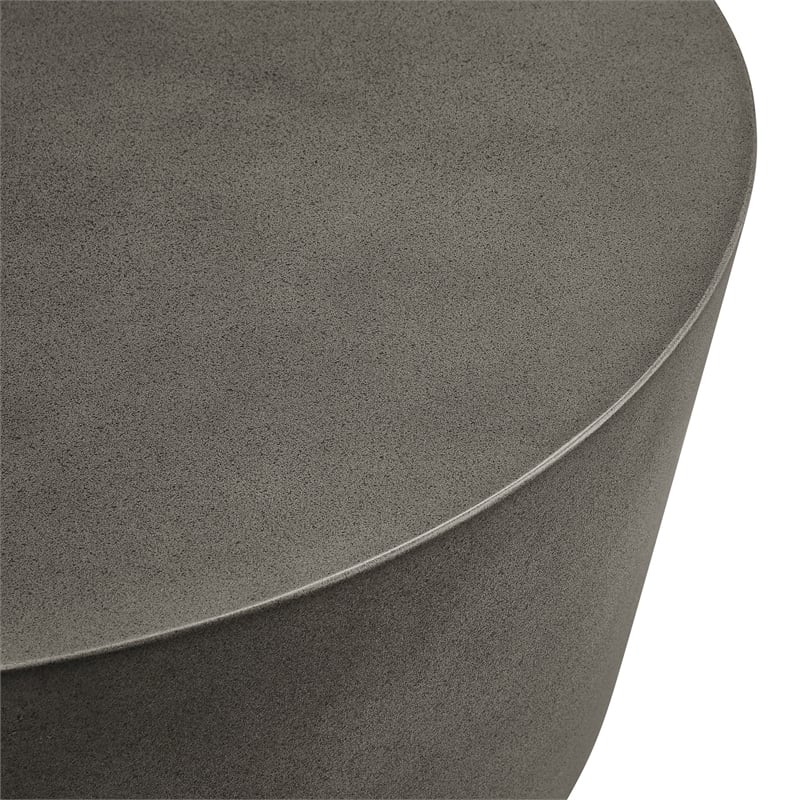Brion Round Indoor - Outdoor Patio Concrete Coffee Table in Gray