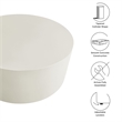 Brion Round Indoor - Outdoor Patio Concrete Coffee Table in White