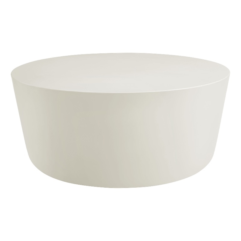 Brion Round Indoor - Outdoor Patio Concrete Coffee Table in White