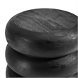 Ellery Round Stacked Wood Side Table in Wirebrush Black