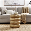 Ellery Round Stacked Wood Side Table in Natural
