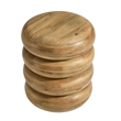 Ellery Round Stacked Wood Side Table in Natural