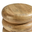 Ellery Round Stacked Wood Side Table in Natural