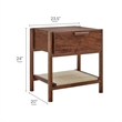 Oswin 1-Drawer Wood Nightstand in Walnut