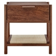 Oswin 1-Drawer Wood Nightstand in Walnut