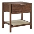 Oswin 1-Drawer Wood Nightstand in Walnut