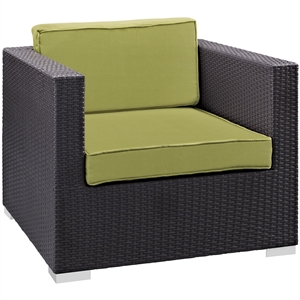 Gather Outdoor Patio Armchair in Espresso Peridot