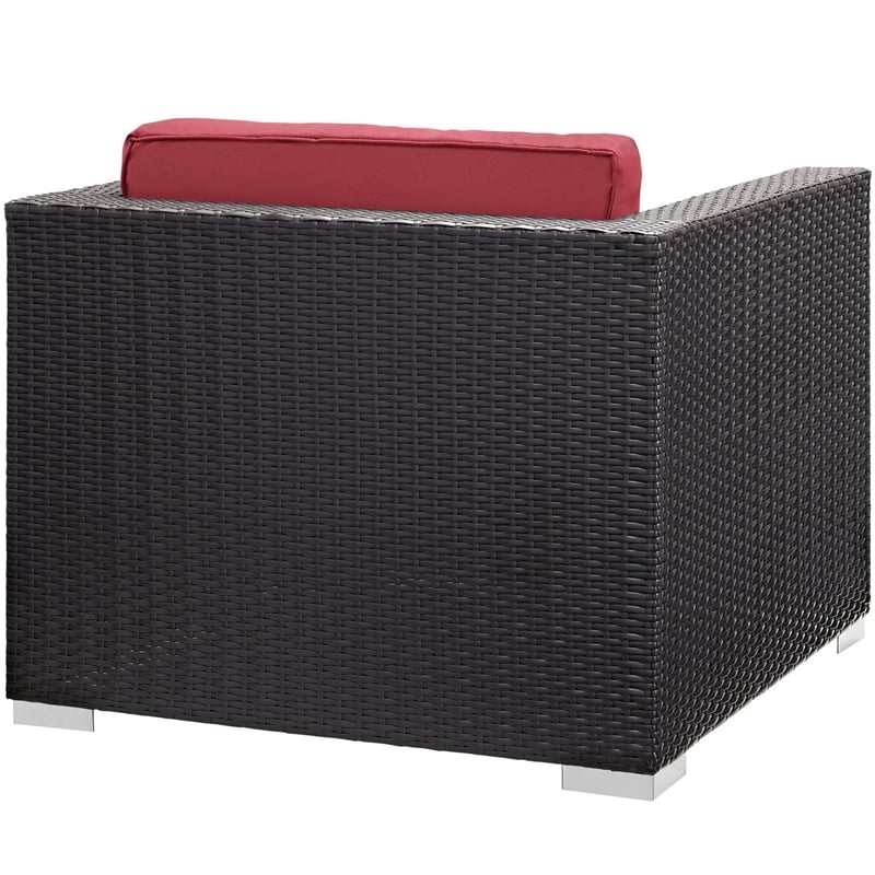 Gather Outdoor Patio Armchair in Espresso Red