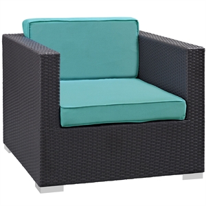 Gather Outdoor Patio Armchair in Espresso Turquoise