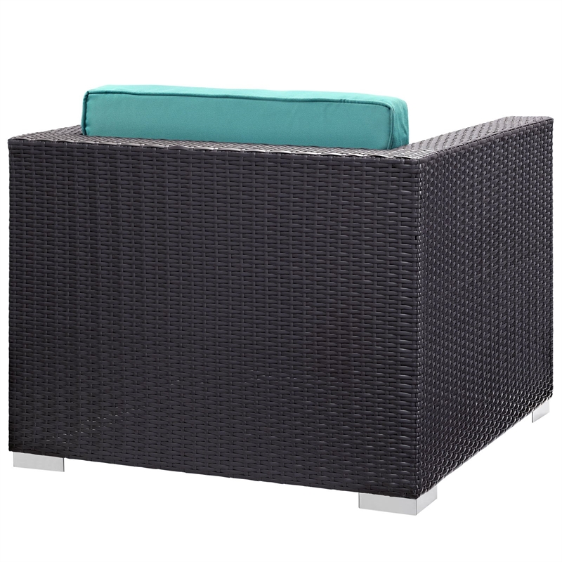 Gather Outdoor Patio Armchair in Espresso Turquoise
